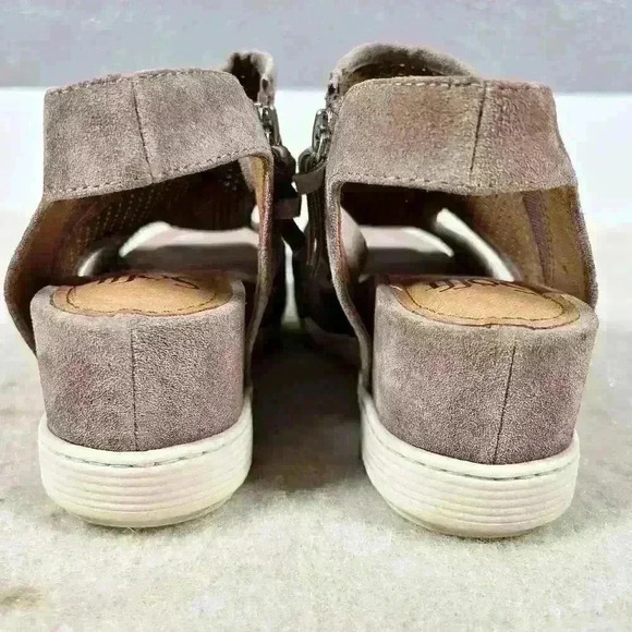 SOFFT Shandi Platform Wedge Leather Sandal Ankle Zip Lilac Purple Women Size 6 - Picture 4 of 14